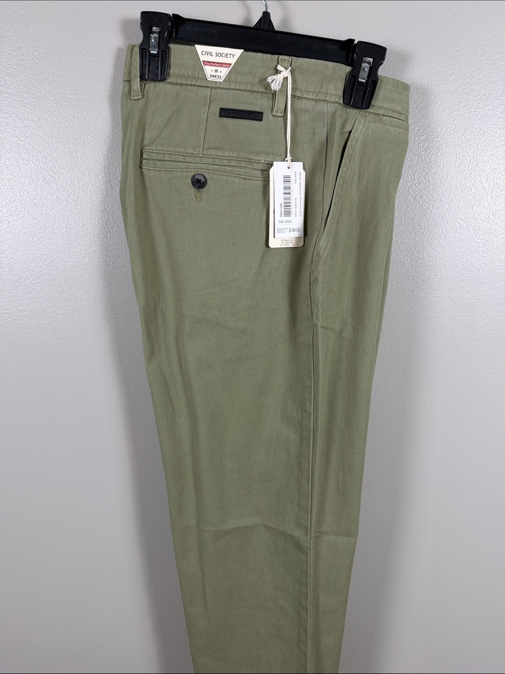 Civil Society Muted Olive Green Nielsen Chino Pants 34x32